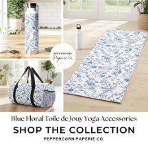 Elegant Blue French Toile Pattern Yoga Accessories