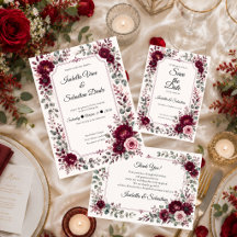 Vintage Burgundy Floral Wedding