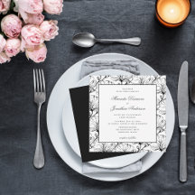 Modern Black White Inspired Wedding Invitations