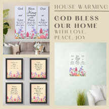 God Bless Our Home Floral Wildflowers
