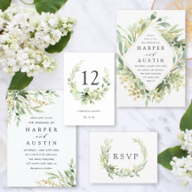 Green Foliage Botanical Invitation Collection