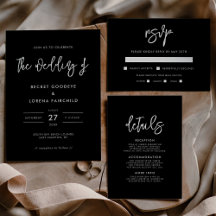 Contemporary modern black wedding suite