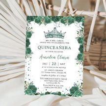 Emerald Green Floral Quinceañera 