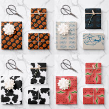 Wrapping Sheets Gift Paper With Food Designs      