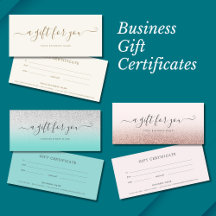 Custom Business Gift Certificates