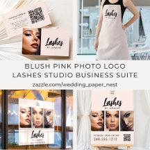 Blush Pink Photo Logo Lashes Studio Business Suite