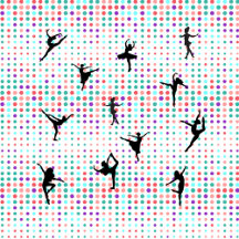 Dance Genres silhouettes and Music 