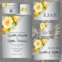 Vintage Silver and Yellow Floral Wedding