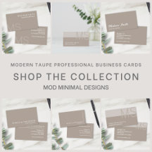 Modern Minimal Taupe Professional Business Cards