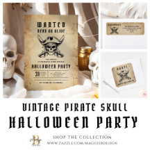 Vintage Pirate Skull Halloween Party