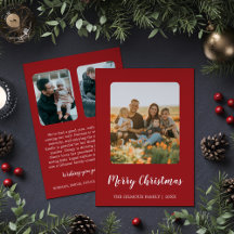 Minimalist Modern 3 Photo Christmas Newsletter