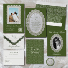 Olive Green Vintage Lace Wedding