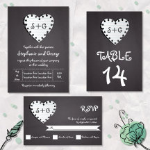 Paper heart and chalkboard wedding collection