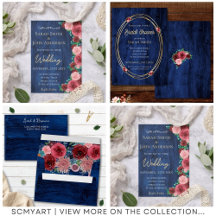 Rustic Eucalyptus Navy and Burgundy Roses