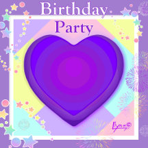 Pastel colors & purple hearts beating party