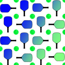 Blue and Green Pickleball Paddles and Balls