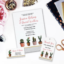 Cactus Watercolour Polka Dot Set