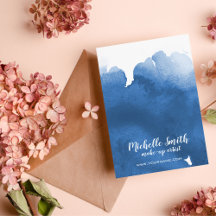 Abstract watercolor blue brush strokes 