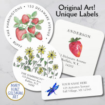 Whimsical Hand-Illustrated Return Address Labels