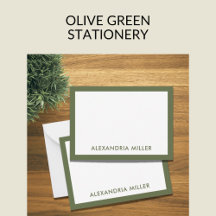 Olive Green Stationery