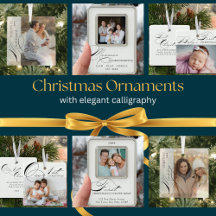 Christmas Ornaments with Photo and Calligraphy