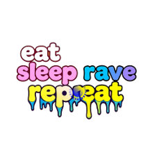 EAT SLEEP RAVE REPEAT Neon Glow Rave Party T-Shirt