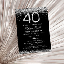 40th Birthday Diamonds Silver Party Collection
