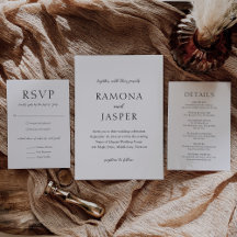 Black and White Bold Modern Wedding Invitation Set