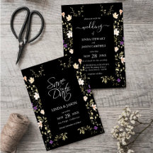 Elegant Black Wildflowers Wedding Suite
