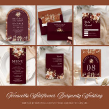 Terracotta Wildflower Burgundy Wedding