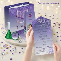 Refined Royal Purple & Gold   80th Birthday