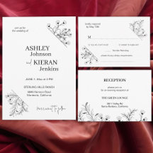 Elegant Modern Black / White Floral wedding Suite