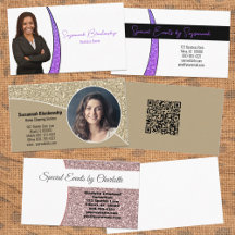 Faux Glitter Custom Photo Business Card Templates
