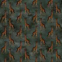 Giraffe Elegant Green Gold Bronze Stylish