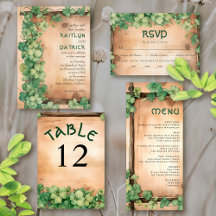 Wood and vine St. Patricks Day irish wedding