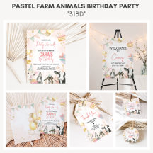 Pastel Farm Animals Birthday Party