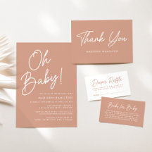 Oh Baby Script Blushed Terracotta Baby Shower