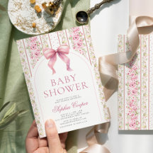 Pink Bow Vintage Coquette Baby Shower