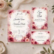 Romantic Burgundy Floral Wedding