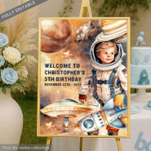 Little Boy Astronaut Space Welcome Signs 131B
