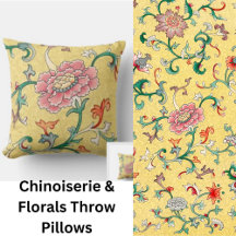 Chinoiserie & Florals Throw Pillows