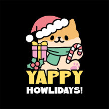 Cute Christmas Dog - Yappy Howlidays 