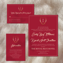 Crimson Monogram Wedding Collection