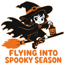 Flying Into Spooky Season Cute Witch Halloween