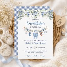Winter Snowflake Boy Clothesline Baby Shower