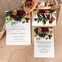 Moody Burgundy Winter Floral Wedding