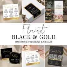 Florist Flower Shop  Gold Chic Packaging Marketing