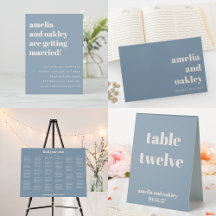 Bold Minimalist Boho Dusty Blue Simple Wedding