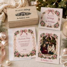 Elegant Pink Christmas Coquette Holiday