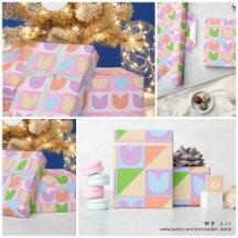 Chic, Cute Pastel Tulip Floral Wrapping Paper